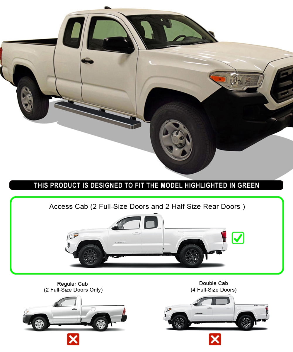 APS Running Boards 6 inches Compatible with Toyota Tacoma 2005-2023 Access Cab (Nerf Bars Side Steps Side Bars)