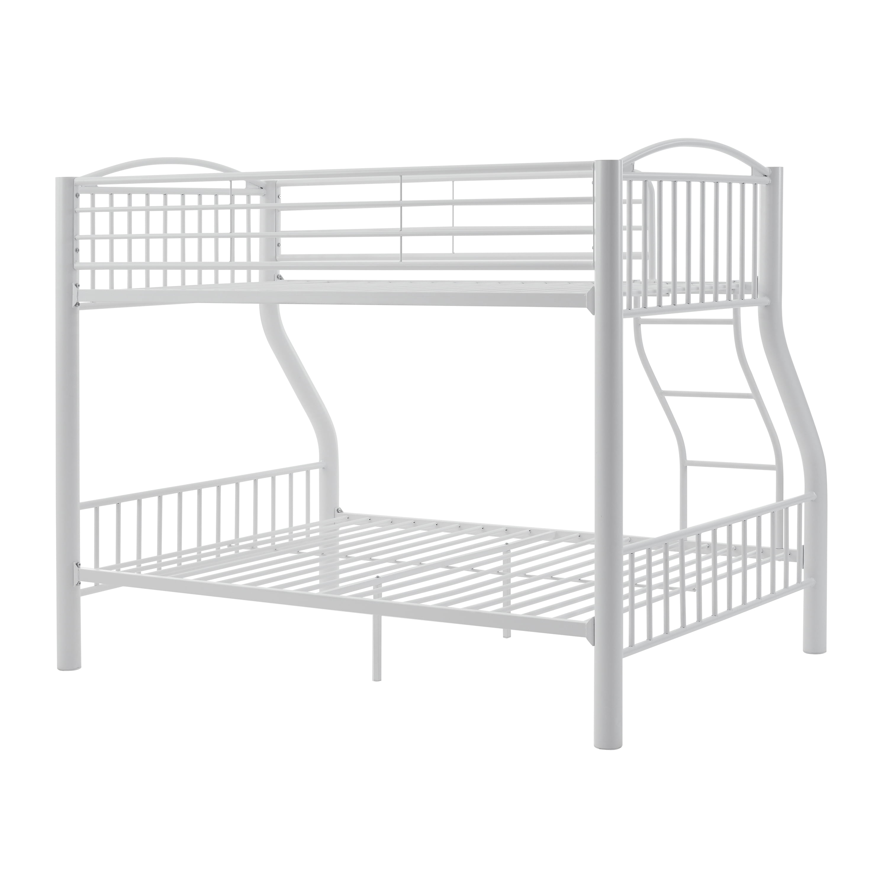 Powell Kalmia Heavy Metal Kid's Twin over Full Convertible Bunk Bed with Built-In Ladder, White