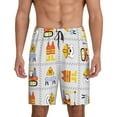 thumbnail image 1 of Balery Construction Equipments Worker Pantalones cortos de pijama de punto de algodón para hombre con cinturilla y bolsillos-Small, 1 of 6