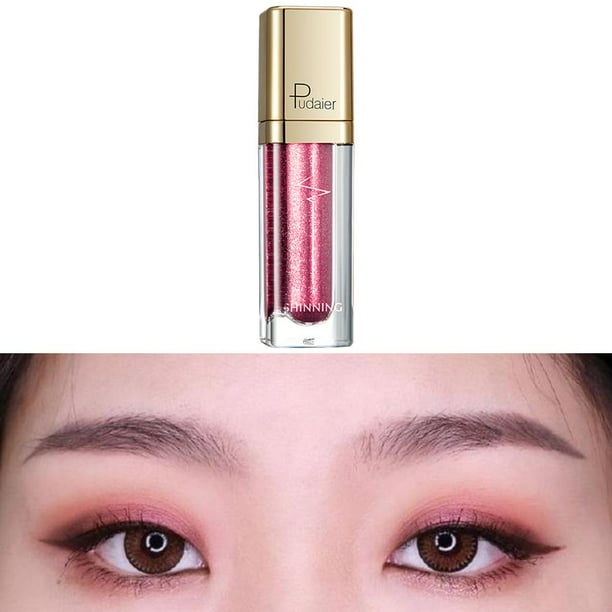 Base de de Ojos Brillo Metálico Impermeables Chicas Diamante Lápiz Cosmético Palo Maquillaje Magnífico de Glamour Mujeres 18 Rosado shamjiam Sombra de ojos líquidos