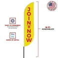 thumbnail image 3 of Join Now Sign feather flag for Outdoor by Mavis Printing | 11.5 FEET Long Polyester Outdoor Banner Flag for Easy Hang | HD Print Swooper I Flag Only to Advertise Join Now| Made in USA I Flag Only, 3 of 5