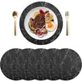 thumbnail image 3 of Coolnut Black Marble Texture Placemats for Dining Table, Heat-Resistant Round Place Mats, Anti-Skid Washable PVC Table Mats, 15.4" x 15.4" PVC Dinner Mats (6 Pack) Home Decor Gifts, 3 of 7