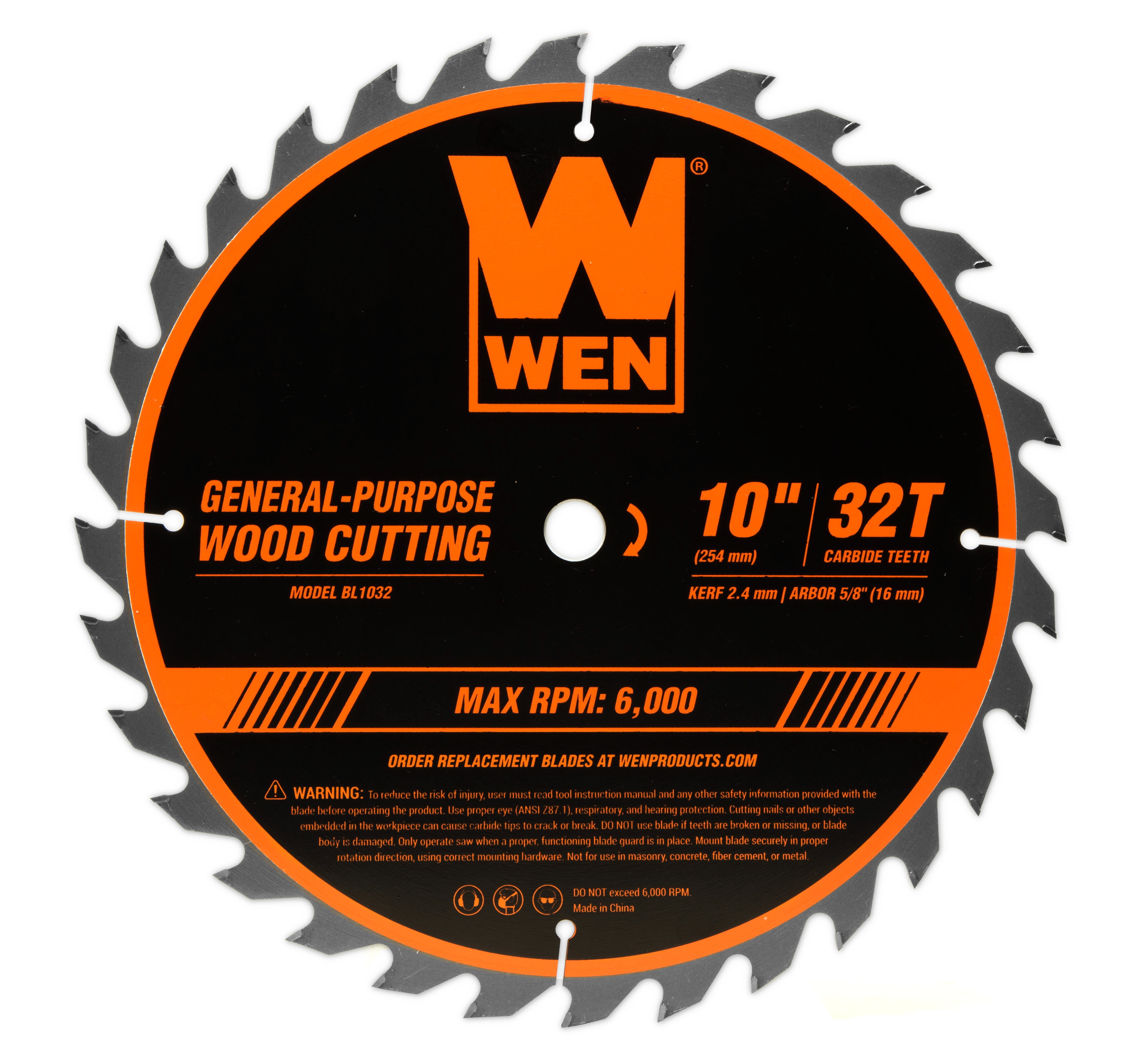 WEN 10-Inch 32-Tooth and 60-Tooth Carbide-Tipped Professional Woodworking Saw Blade Set, Two Pack, BL1032-2
