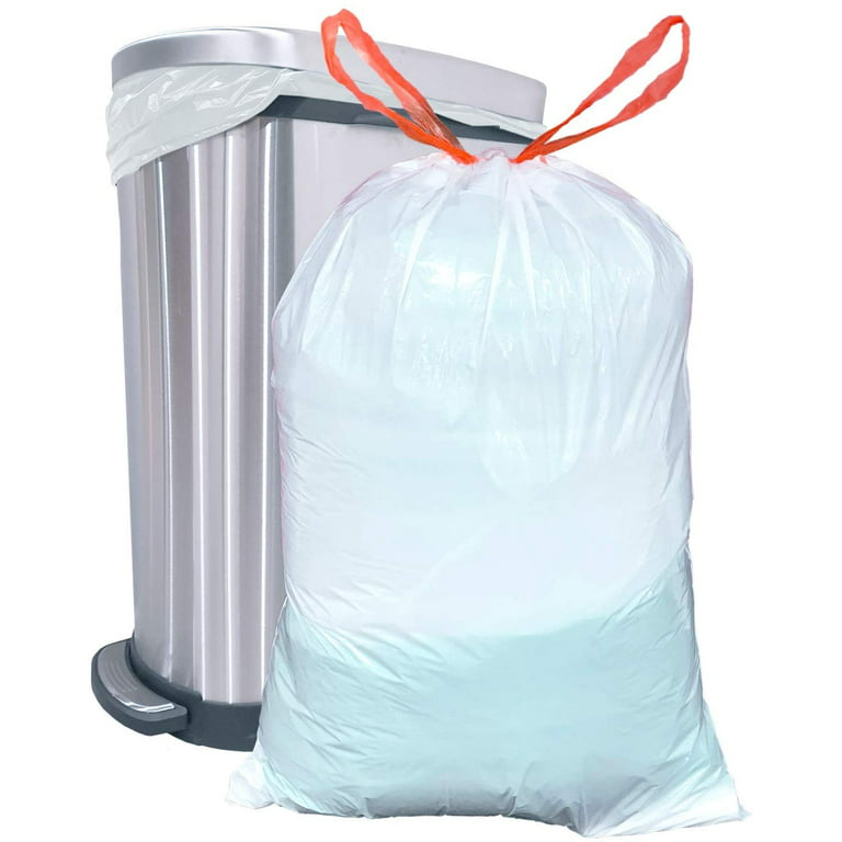 Reli. Drawstring Trash Garbage Bags, Tall Kitchen, 250 Count Bulk, White, 13 Gallon - 16 Gallon Capacity