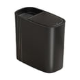 thumbnail image 1 of Cubo de basura pequeño, compacto y delgado de 12 l con tapa para el baño. negro, 1 of 9