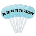 thumbnail image 1 of Teddy Cupcake Picks Toppers - Set of 6 - Blue Speckles, 1 of 1