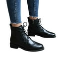 thumbnail image 7 of UngA Winter Boots Cowboy Boots for Women Cowgirl Mid Calf Western Boots Block Heel Black,6, 7 of 7