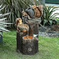 thumbnail image 2 of Estatua de resina de fuente de agua de pato ardilla de energía Solar, escultura de agua a presión para decoración de jardín, 2 of 3