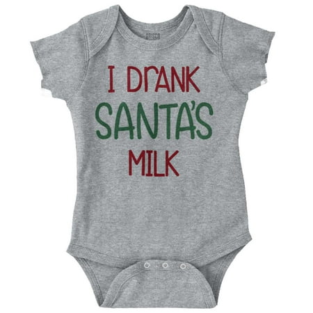 

Drank Santas Milk Christmas Newborn Baby Boy Girl Romper Brisco Brands