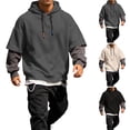 thumbnail image 6 of Chiccall Mens Hoodie Drawstring Long Sleeve Hooded Sweatshirts Casual Athletic Fashion Layered Sweatshirts for Men, 6 of 6