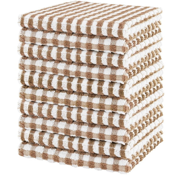 100% Cotton Buffalo Check Dish Cloths, 12 x 12 in,