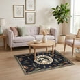 thumbnail image 3 of ODIKA 4'x6' Ultra-Soft Area Rug, Vintage Fish Crossed Fishing Rods Bass Distressed Navy Cream None Washable, Bare feet friendly, Silk-Touch for Bedroom Home office, 3 of 7