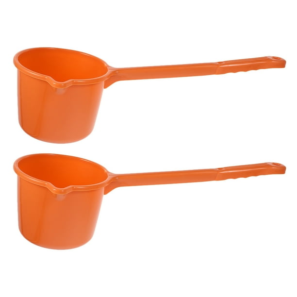 2 cucharones de plástico con mango largo para baño, sopa, jabonera, lavado de pelo, para casa, jardín y ducha
