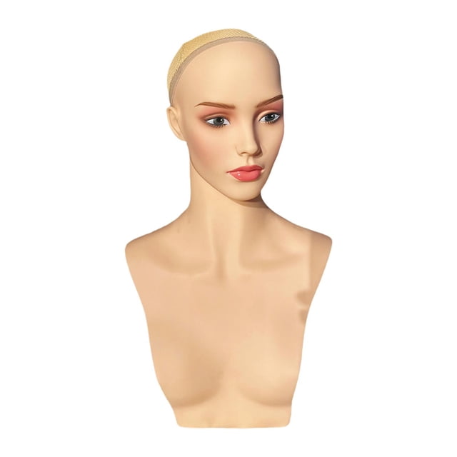 Cabeza de maniquí para peluca, soporte de exhibición de peluca realista, soporte para peluca, collar, Accesorios de belleza, sombrero, pendientes