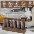 thumbnail image 3 of HUGFEGWE Single Dose Coffee Bean Storage Tubes Coffee Bean Cellars with Walnut Wood Display Stand and Funnel Multipurpose Coffee Bean Glass Vials With Lids (6pcs-Short style) CJB91-83051, 3 of 8