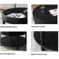 thumbnail image 4 of Round Wood Coffee Table 31.5" Circle Coffee Tables with Hidden Storage and Lid, Modern Rustic 2-Tier Center Table for Living Room Bedroom Home Office,Black, 4 of 8