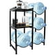 thumbnail image 1 of Estantería Soporte Con Repisas Para 4 Botellas Garrafón De Agua, Rack Organizador Acero Duradero Con 3 Niveles Con Estantes de Almacenamiento Para Vasos para Cocina y Oficina (Negro), 1 of 9