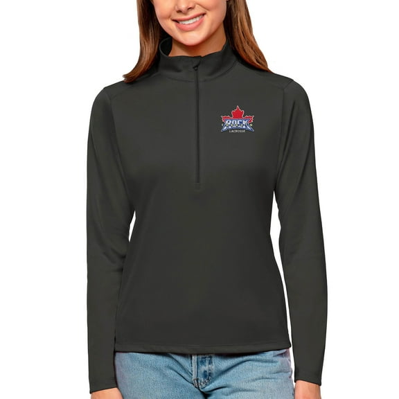 Women's Antigua Charcoal Toronto Rock Tribute Quarter-Zip Pullover Top