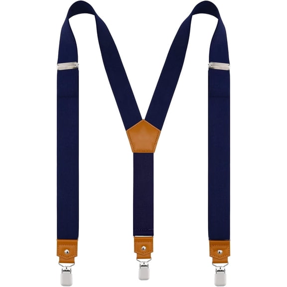 Suspenders for Men Y Adjustable Elastic with Clips Inches