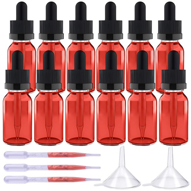 Frascos goteros de vidrio de 10 ml, kit de 12 unidades resistente a fugas