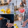 thumbnail image 6 of BlauKe® Bartender Kit Bar Set with Stand – 17-Piece Mixology Cocktail Shaker Set - 25oz Martini Shaker, Jigger, Strainer, Muddler, Drink Mixing Spoon, Tongs – Stainless Steel Bar Accessories Tools, 6 of 19