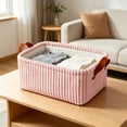 thumbnail image 4 of Corduroy Storage Basket Collapsible Storage Bin with Reinforced Handles Foldable Basket Organizer for Kids Toys Clothes Closet, 4 of 7