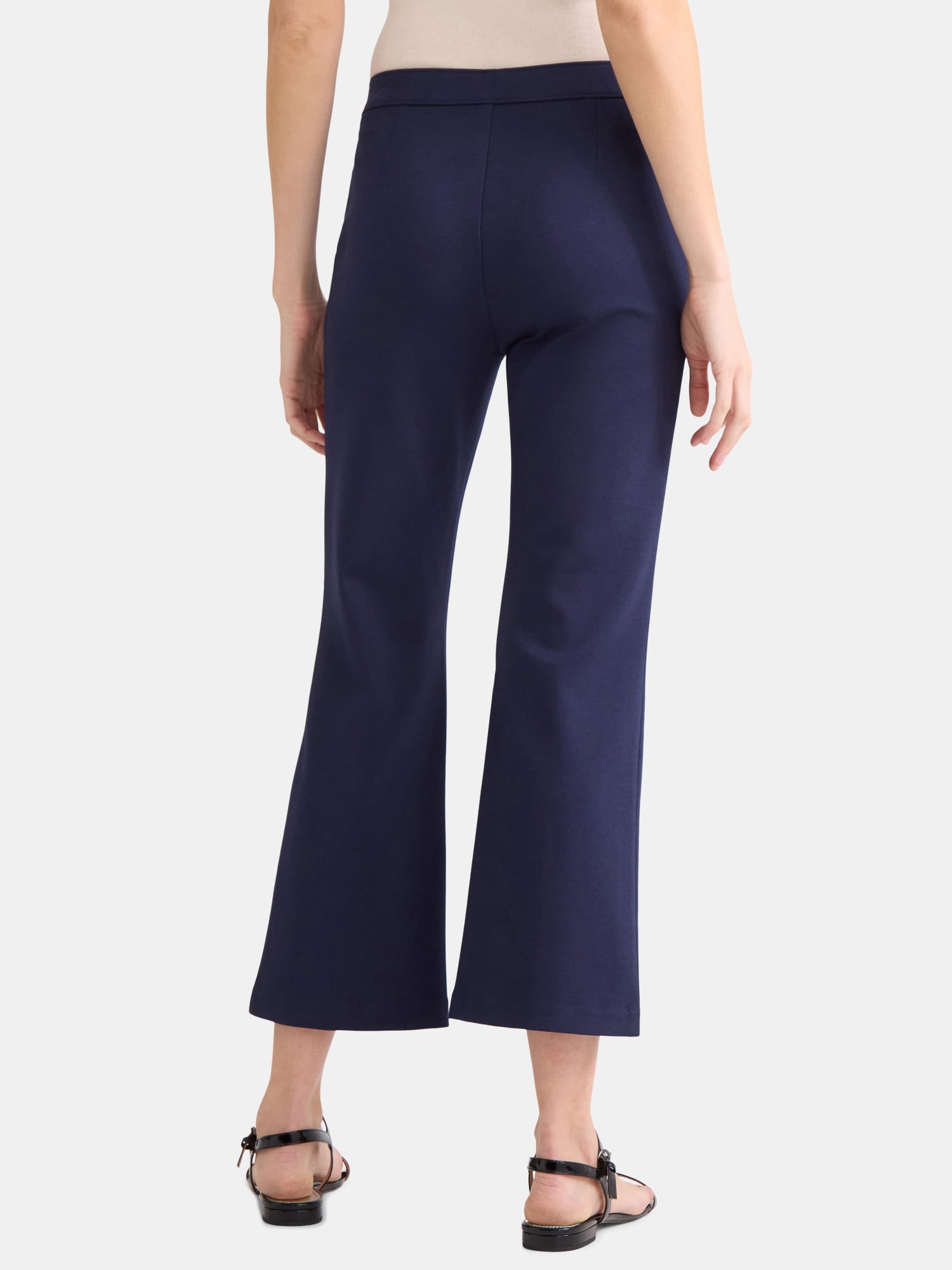 Time and Tru Women's Pull On Cropped Flare Pants, Sizes XS-XXXL