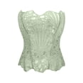 thumbnail image 4 of GEWSEY Women Corset Vintage Floral Printed Graphic Bustier Shapewear Lingerie Elegant Sleeveless Brocade Corset Tops (Light Green, S), 4 of 4