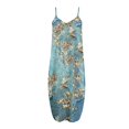 thumbnail image 4 of Robes pour Femmes Décontractées Sans Manches Grande Taille Amples Longues Maxi avec Poches Imprimé Boho Robe de Plage, 4 of 4