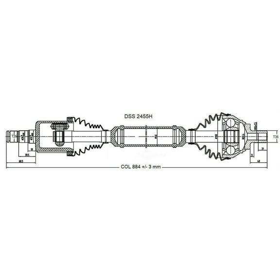 CV Axle Shaft-High Quality OE Style DSS 2455H