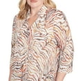 thumbnail image 4 of Alfred Dunner Womens Animal Burnout Button Front Top, 4 of 4