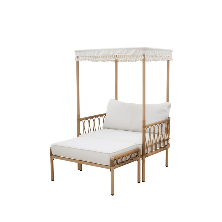 Wicker canopy chair deals