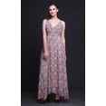 thumbnail image 4 of Bimba Floral Ladies Printed Resort Maxi DrawstringDressSpaghetti Strap Beach Wear-X-Small, 4 of 6