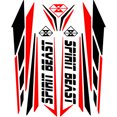 thumbnail image 3 of Reflective Cool 3D Motorcycle Sticker Fuel Oil Tank Waterproof Decal Universal for Yamaha etc Red and white Luminous, 3 of 7
