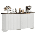 thumbnail image 1 of Fluted Sideboard Buffet Cabinet with Storage, 4 Door Kitchen Storage Cabinet, Coffee Bar Buffet Cabinetry with Adjustable Shelves, Extra Load-Bearing Support Feet, for Kitchen, 1 of 8