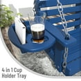 thumbnail image 5 of FOOWIN Outdoor Porch Swing, HDPE Patio Hanging Porch Swing with Cup Holder, Blue, 5 of 10