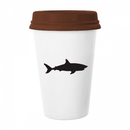 

Docile Blue Ocean Shark Fierce Fish Mug Coffee Drinking Glass Pottery Cerac Cup Lid