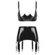 thumbnail image 3 of Conjunto de lencería Sexy de charol para mujer, sujetador con copa abierta en el pecho, sujetador con aros y muesca en V, Tops con Clips de Metal, ligas, ropa para discoteca, 3 of 5