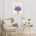 thumbnail image 4 of Purple Floral Wall Art Butterfly on Lavender Flower Framed Canvas Wall Art for Living Room Farmhouse Wood Prints Pictures for Bathroom Bedroom Dorm Wall Decor,12x16 inches, 4 of 6