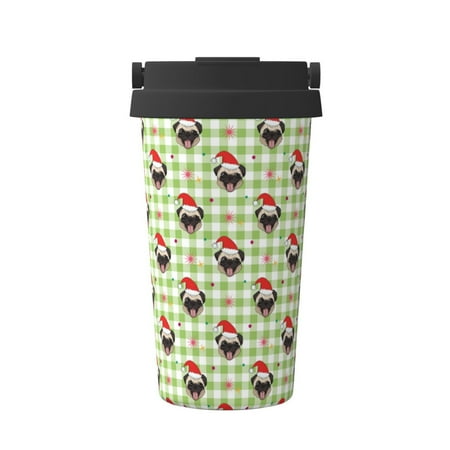 

Junzan Christmas Hat French Bulldog for Stainless Steel Vacuum Insulated Tumbler - Reusable Insulated Cold Brew Iced Coffee Cup Thermos -Gifts for Women Men Him Her