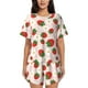 thumbnail image 1 of Fotbe Strawberry Floral Conjunto de Pijama Estampado para Mujer, 2 Piezas, Ropa de Dormir con Camiseta de Manga Corta y Shorts Suaves-X-Large, 1 of 6