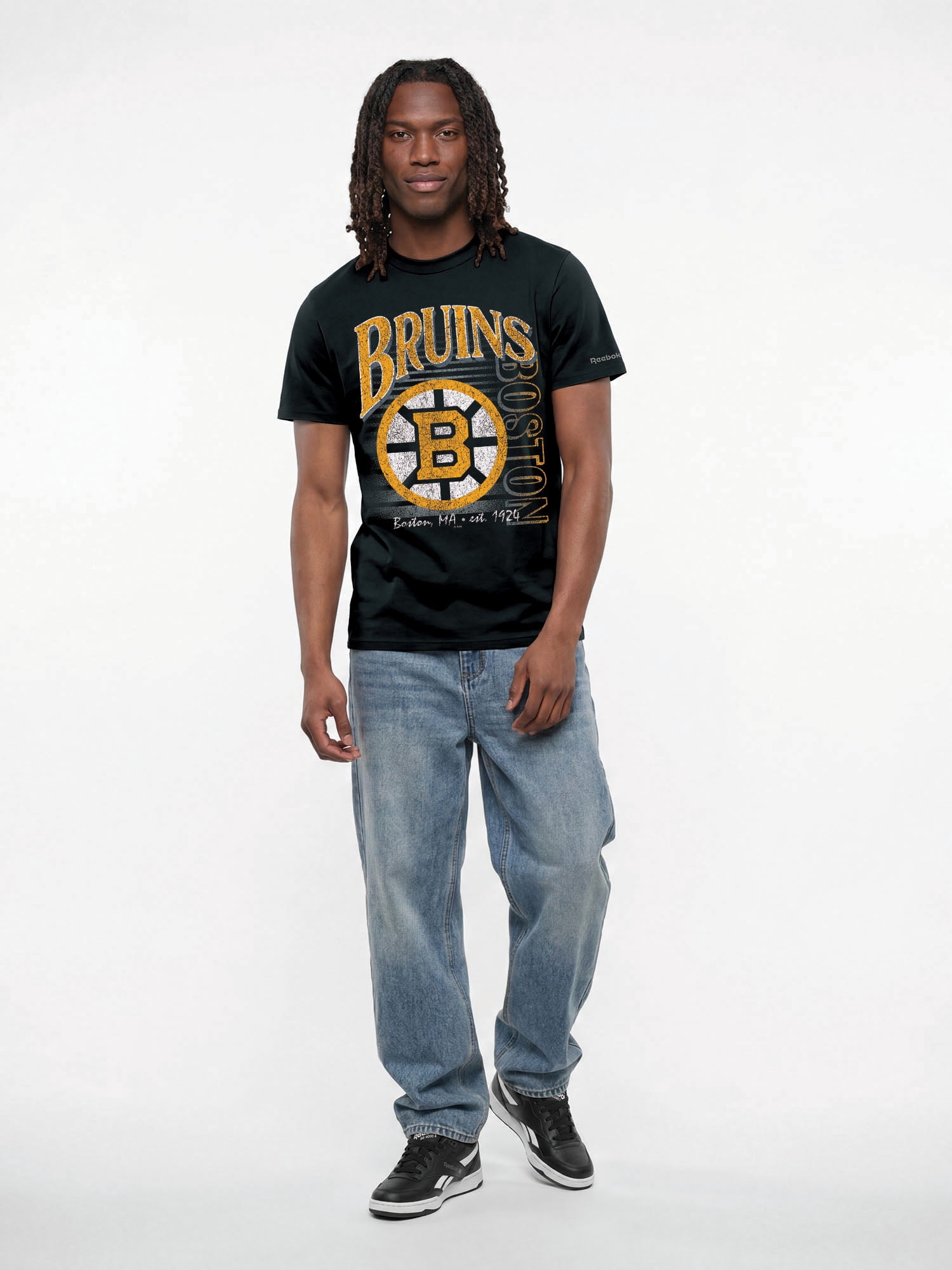 Boston Bruins Reebok Mens Crew Neck Short Sleeve T-Shirt
