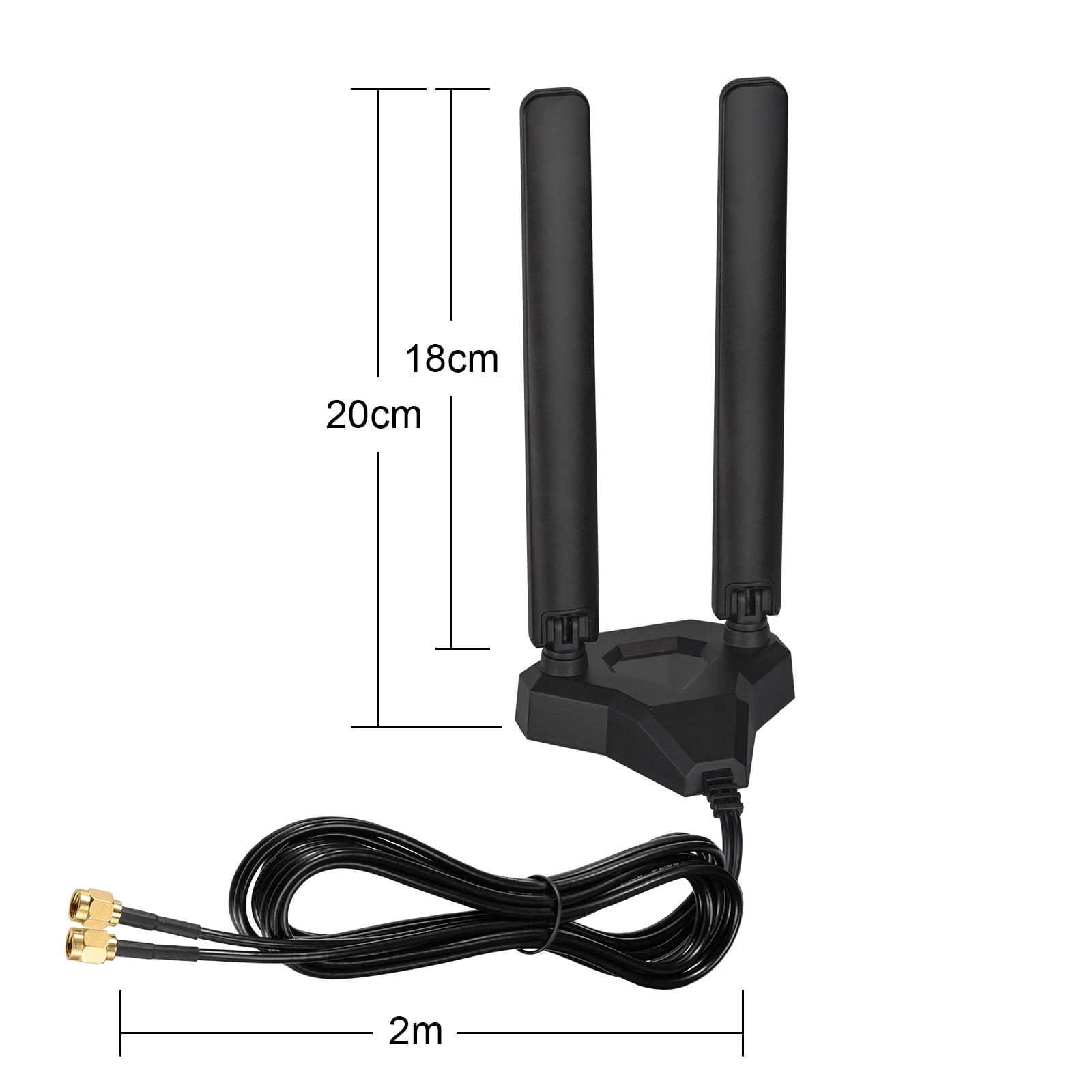Eightwood WiFi 6E 6GHz 5GHz 2.4GHz Tri-Band Gaming WiFi Antenna for PC and Router with Extension Cable