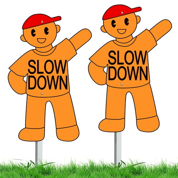 Señal de seguridad Shimeyao Slow Down Kids at Play, 40 x 30 cm, aluminio