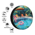 thumbnail image 4 of Naloa Tropical Poolside Relaxation PVC Leather Spare Tire Wheel Cover Spare Tire Cover, for Car Truck SUV Camper Trailer Universal Fit(14-17in)-16 inch, 4 of 6