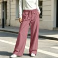 thumbnail image 5 of Wensltd Women Summer Pants Casual Loose Fit Trousers Elastic Waist Pockets, 5 of 7