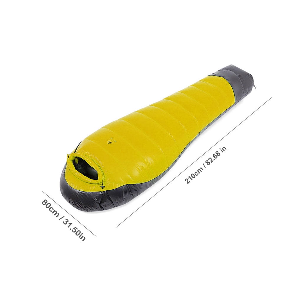 BLEEUS Goose Down Camping Sleeping Bag Ultralight For Outdoor Indoor Camping Supplies (Yellow 600g)