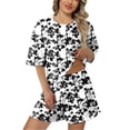 thumbnail image 1 of Icvfdpl Womens Summer Pajamas Ladies Fashion Solid Color Loose Shorts Set Sleepwear M, 1 of 7
