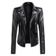 thumbnail image 1 of Chaquetas para mujer Cuello de solapa Botón Chaqueta de moto Chaqueta corta de cuero Abrigo Odeerbi ODB-3, 1 of 7