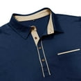 thumbnail image 4 of Polo T Shirts for Men Classic Loose Fit Casual Long Sleeve Tops with Pocket Button Collared Fall Solid Color Mens Shirts Navy XXXL, 4 of 7